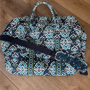 Vera Bradley Navy and Teal Patterned Travel Bag
